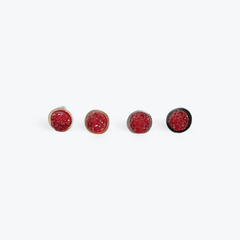 Red Druzy Earrings