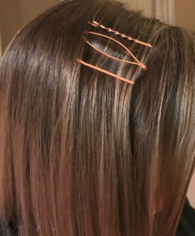 3 Hair Pins Rose Gold