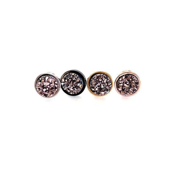 Rose Gold Druzy Earrings