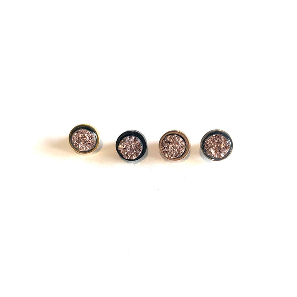 Rose Gold Druzy Earrings