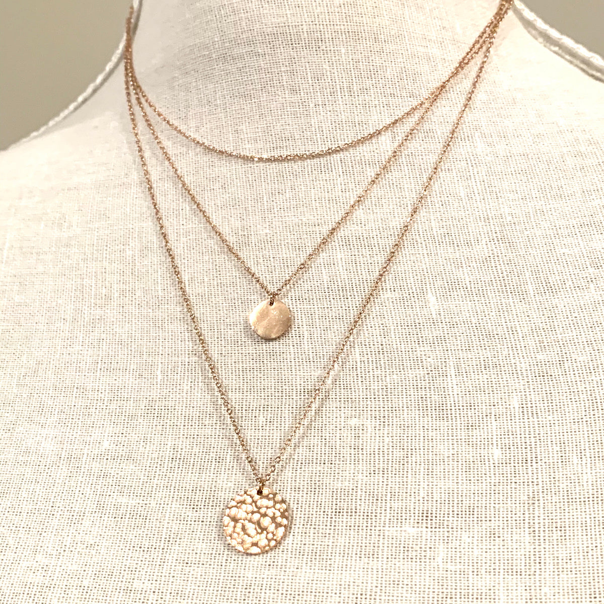 Three Layered Necklaces Rose Gold – Royce and Oak