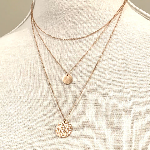 Three Layered Necklaces Rose Gold