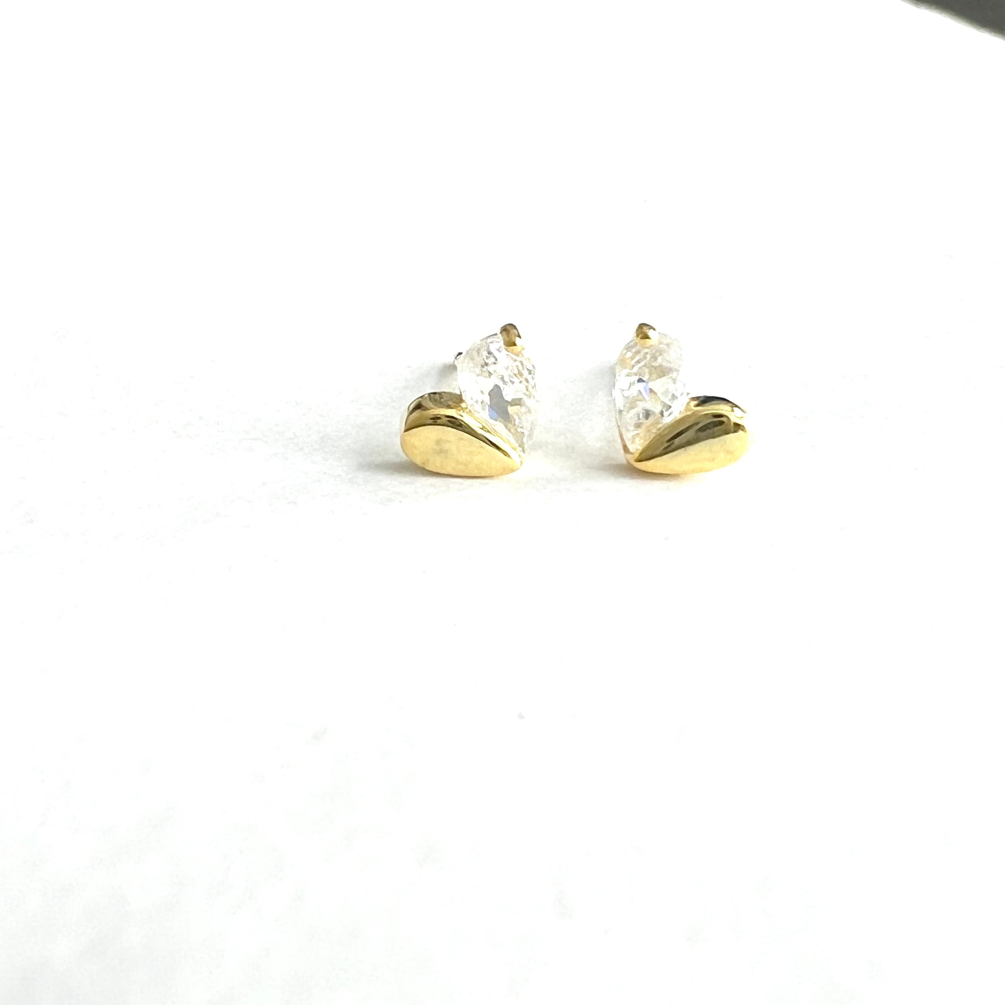 Heart Crystal Earring Gold