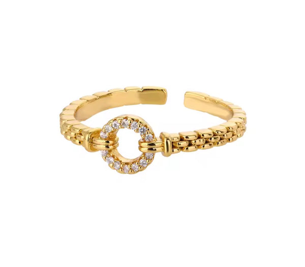 Adjustable Round Sparkle Ring