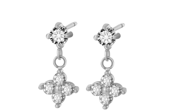 Flower Stone Dangle Earrings