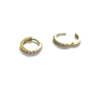 Gold Stone Huggie Earrings