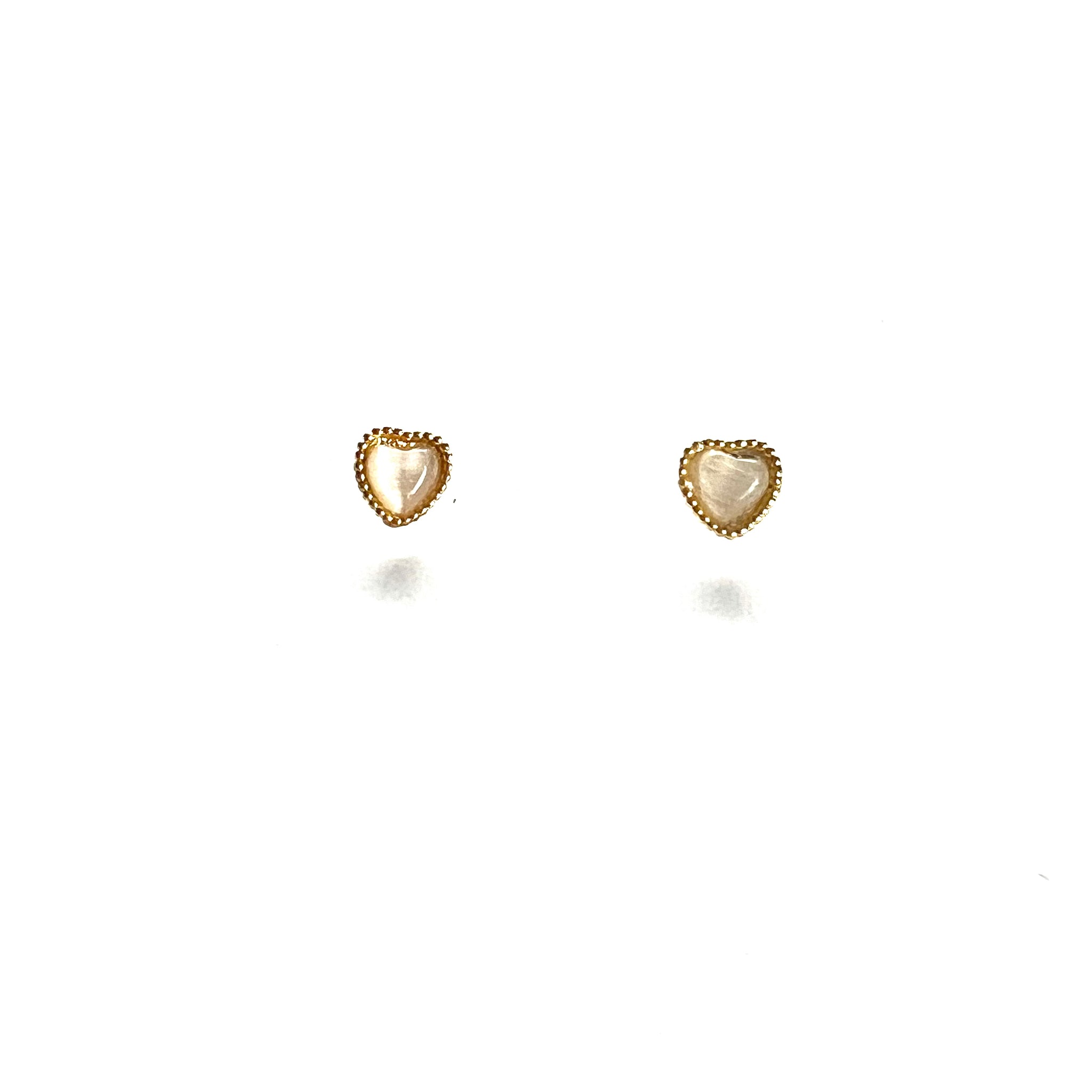 Yellow Tone Heart Earrings