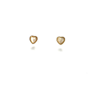 Yellow Tone Heart Earrings