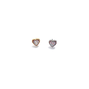 Clear Heart Stone Earrings