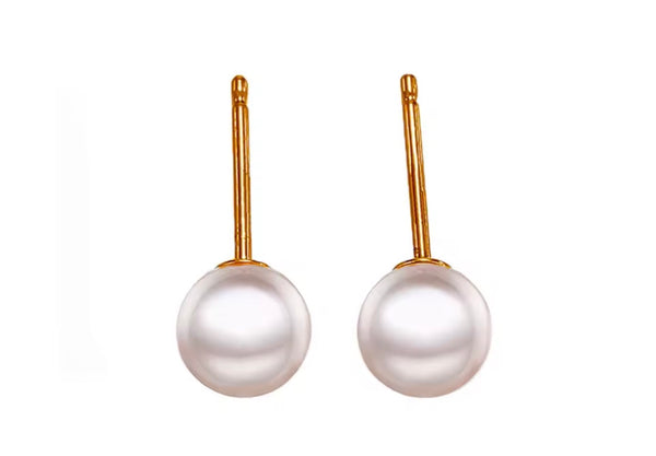Round Pearl Earrings