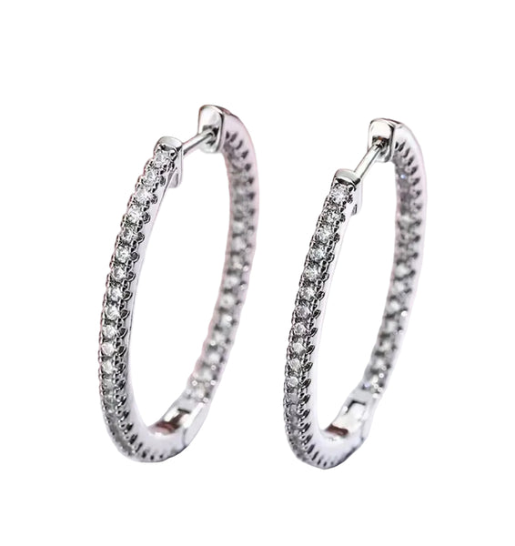 Sparkle Stone Hoop Earrings