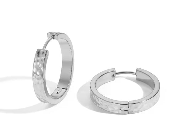 Hammered Hoop Earrings