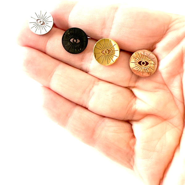 Circle Evil Eye Earrings