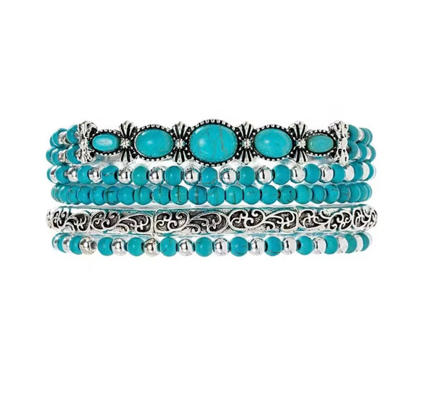 Vintage Teal Bracelet Set