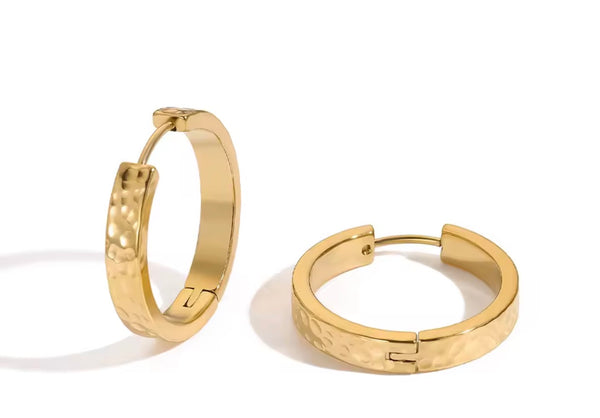 Hammered Hoop Earrings