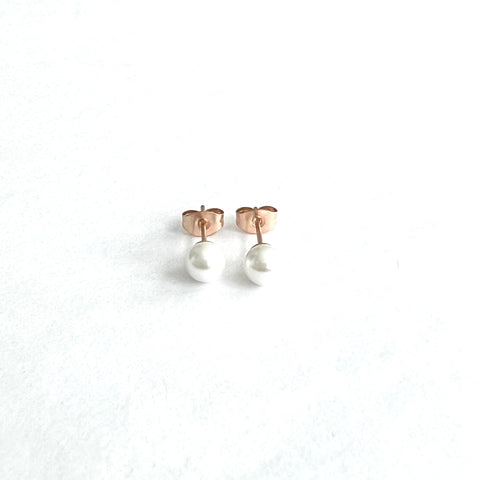 Pearl Earrings Rose Gold