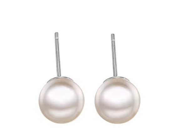Round Pearl Earrings