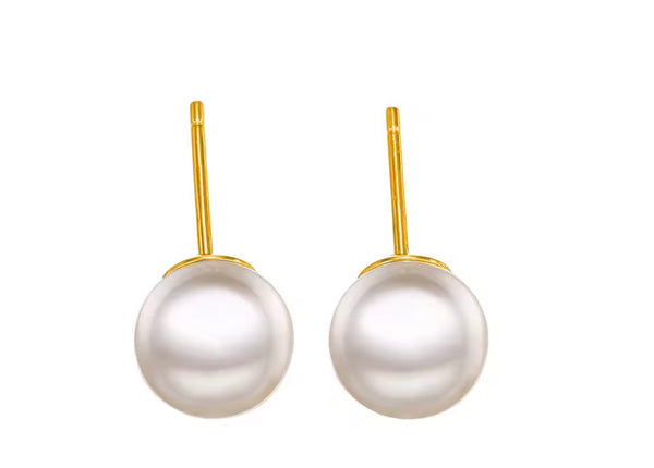 Round Pearl Earrings