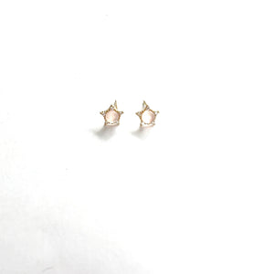 Round Stone Star Earrings