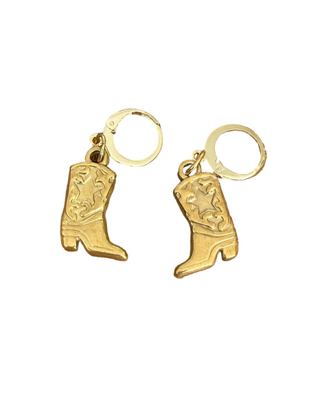 Detailed Boot Hoop Earrings