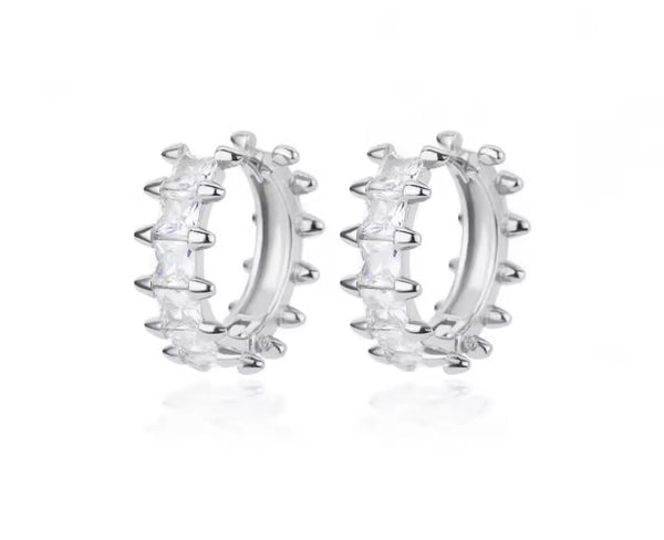 Sparkle Crown Hoop Earrings