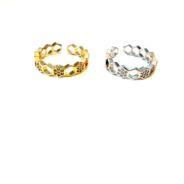 Adjustable Honeycomb Ring