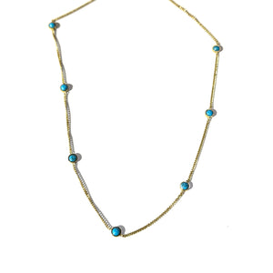 Six Stone Teal Necklace