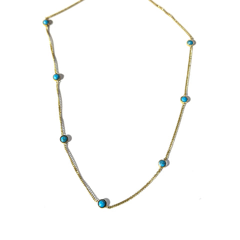 Six Stone Teal Necklace