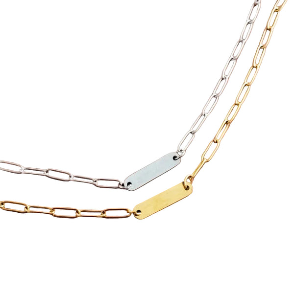 Smaller Bar Paperclip Necklace
