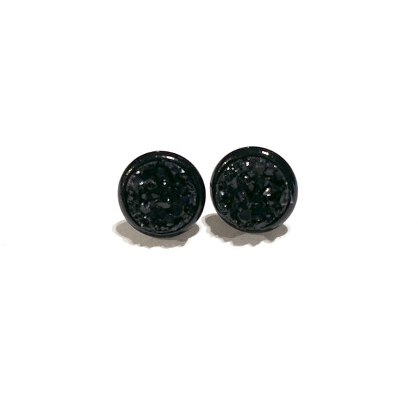 Black Druzy Earrings