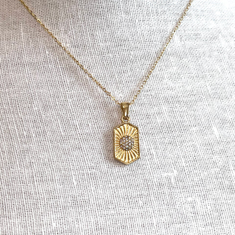 Hexagon Stone Necklace
