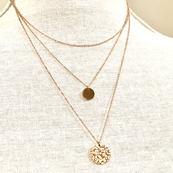 Three Layered Necklaces Rose Gold