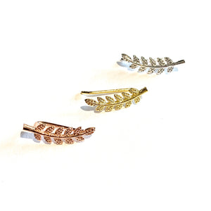 Feather Climber Earrings