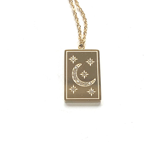 Star Moon Necklace Gold